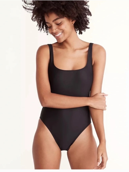Madewell Other - Madewell Large L black one piece swimsuit second wave square neck tank